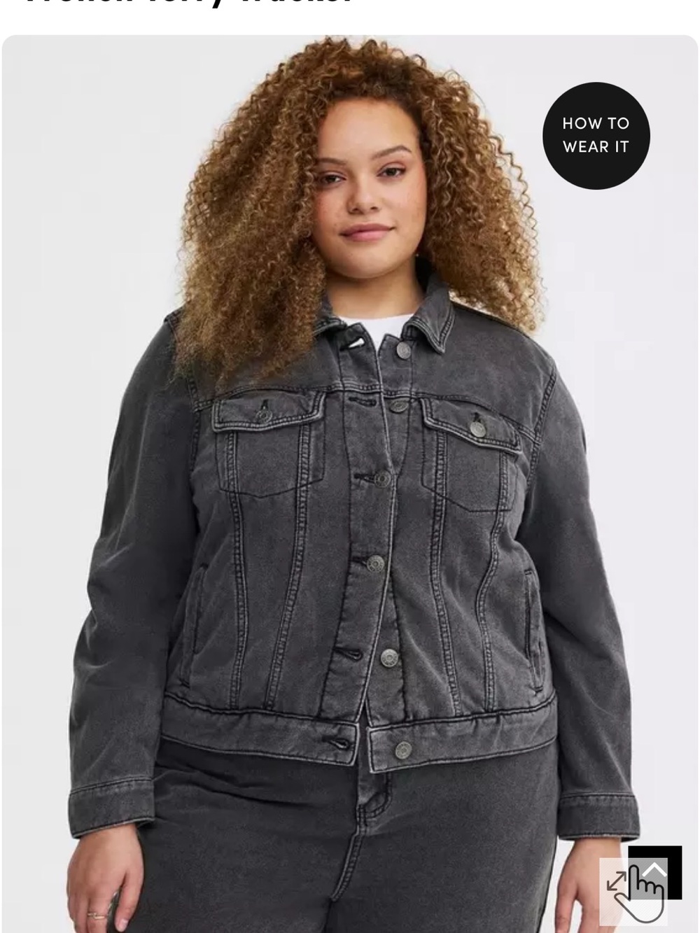 torrid Washed Black terry Jacket - Women's
